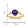 7mm Heart Gemstone & Diamond Rings