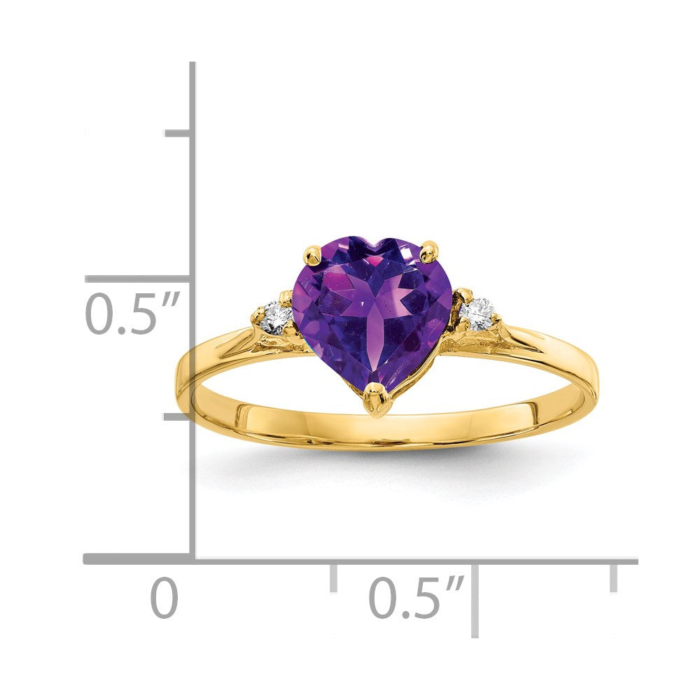 7mm Heart Gemstone & Diamond Rings