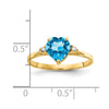 7mm Heart Gemstone & Diamond Rings