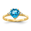 7mm Heart Gemstone & Diamond Rings