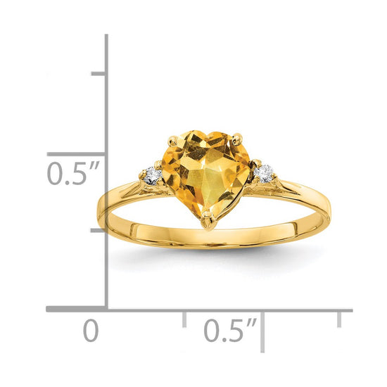 7mm Heart Gemstone & Diamond Rings