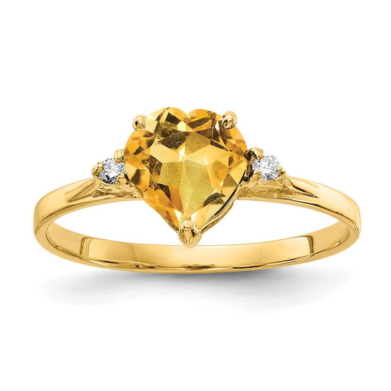 7mm Heart Gemstone & Diamond Rings