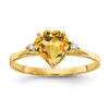 7mm Heart Gemstone & Diamond Rings