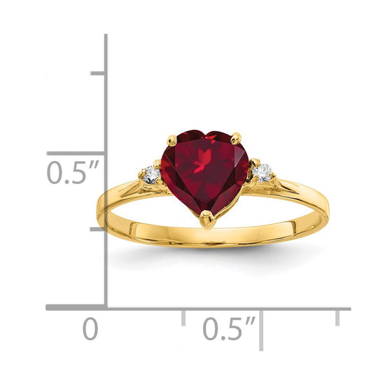 7mm Heart Gemstone & Diamond Rings