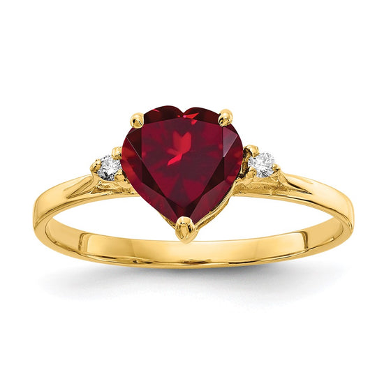 7mm Heart Gemstone & Diamond Rings