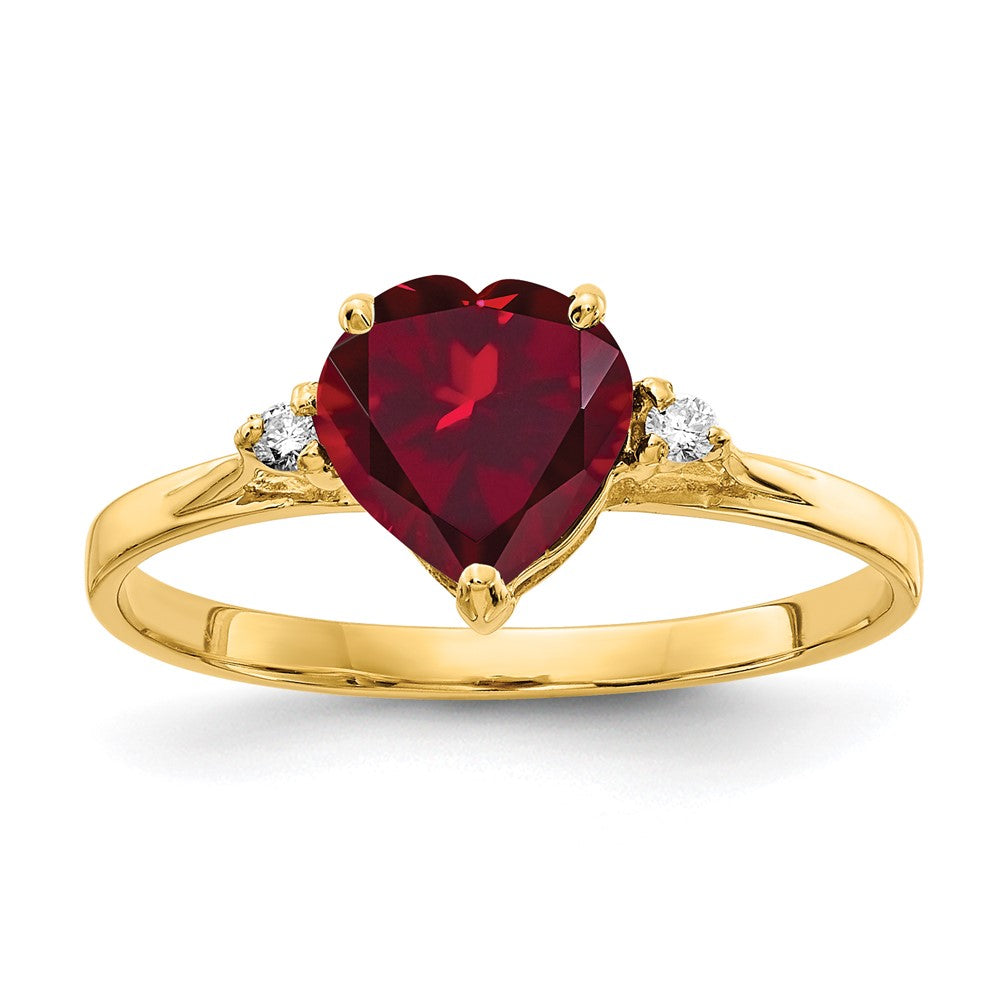 7mm Heart Gemstone & Diamond Rings