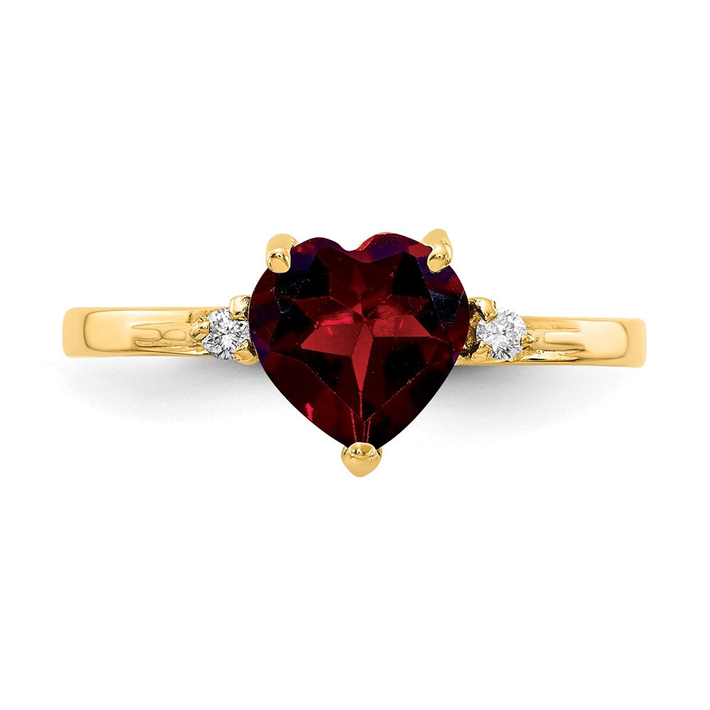 7mm Heart Gemstone & Diamond Rings