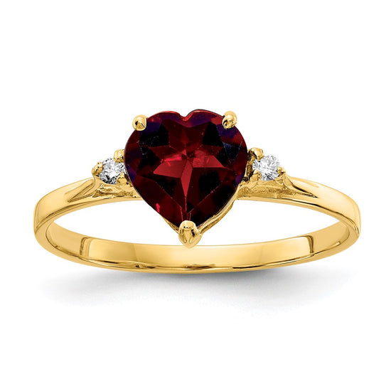 7mm Heart Gemstone & Diamond Rings
