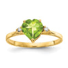 7mm Heart Gemstone & Diamond Rings