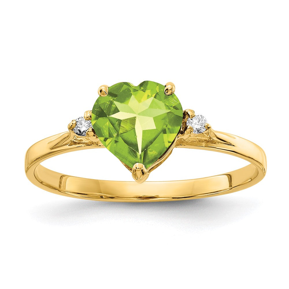 7mm Heart Gemstone & Diamond Rings