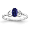 14k White Gold 6x4mm Oval Sapphire ring