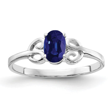 14k White Gold 6x4mm Oval Sapphire ring
