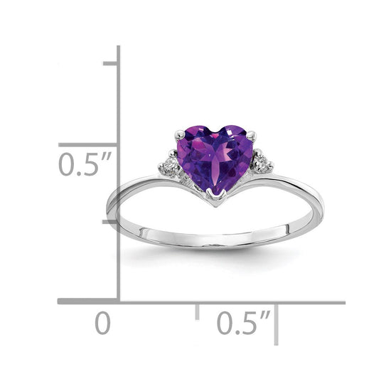14k White Gold Heart Gemstone & Diamond rings