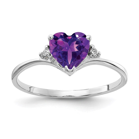 14k White Gold Heart Gemstone & Diamond rings
