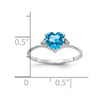 14k White Gold Heart Gemstone & Diamond rings