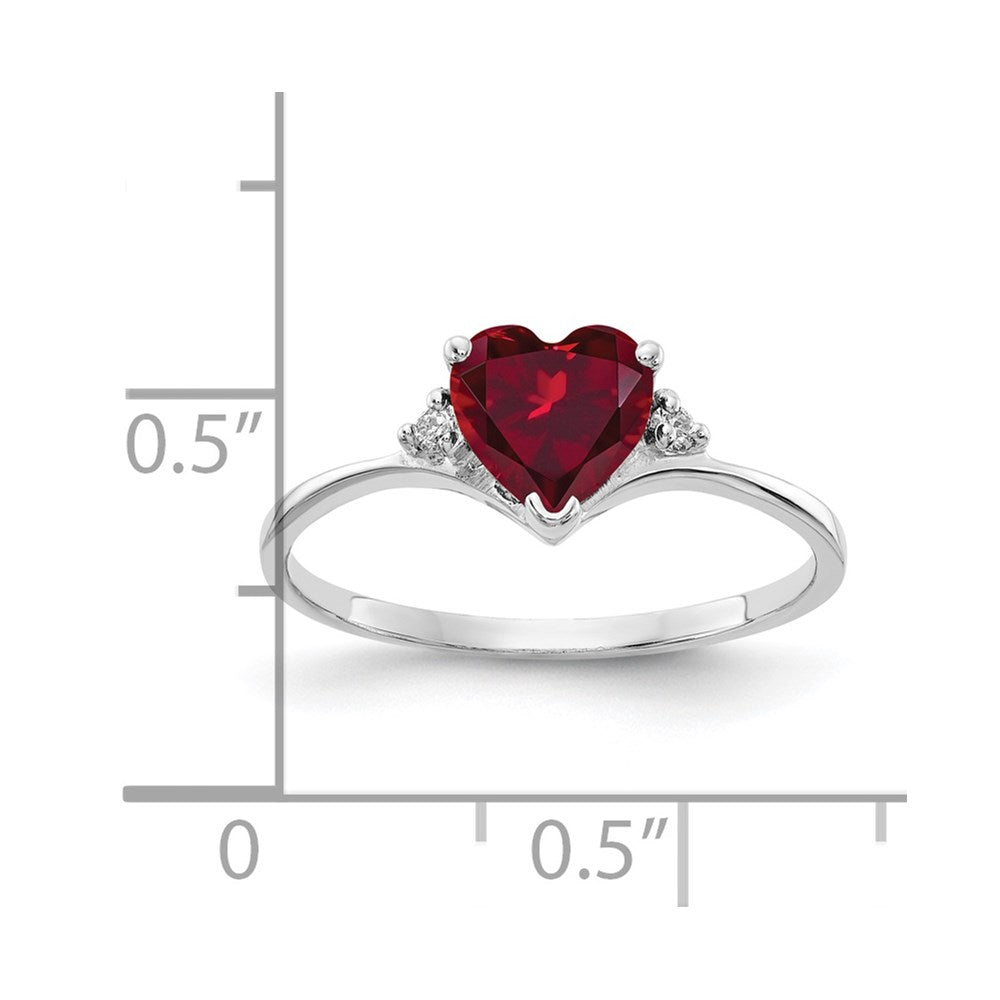 14k White Gold Heart Gemstone & Diamond rings