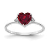 14k White Gold Heart Gemstone & Diamond rings