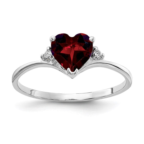 14k White Gold Heart Gemstone & Diamond rings