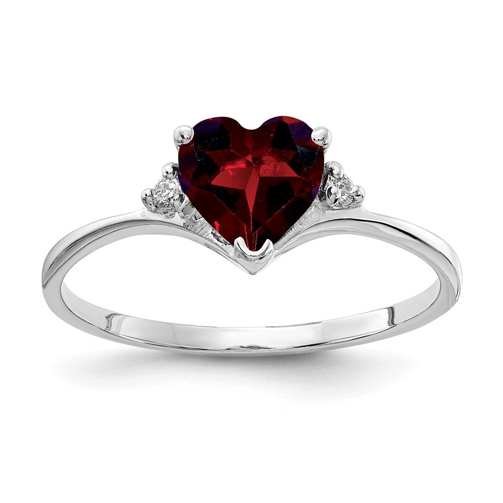 14k White Gold Heart Gemstone & Diamond rings
