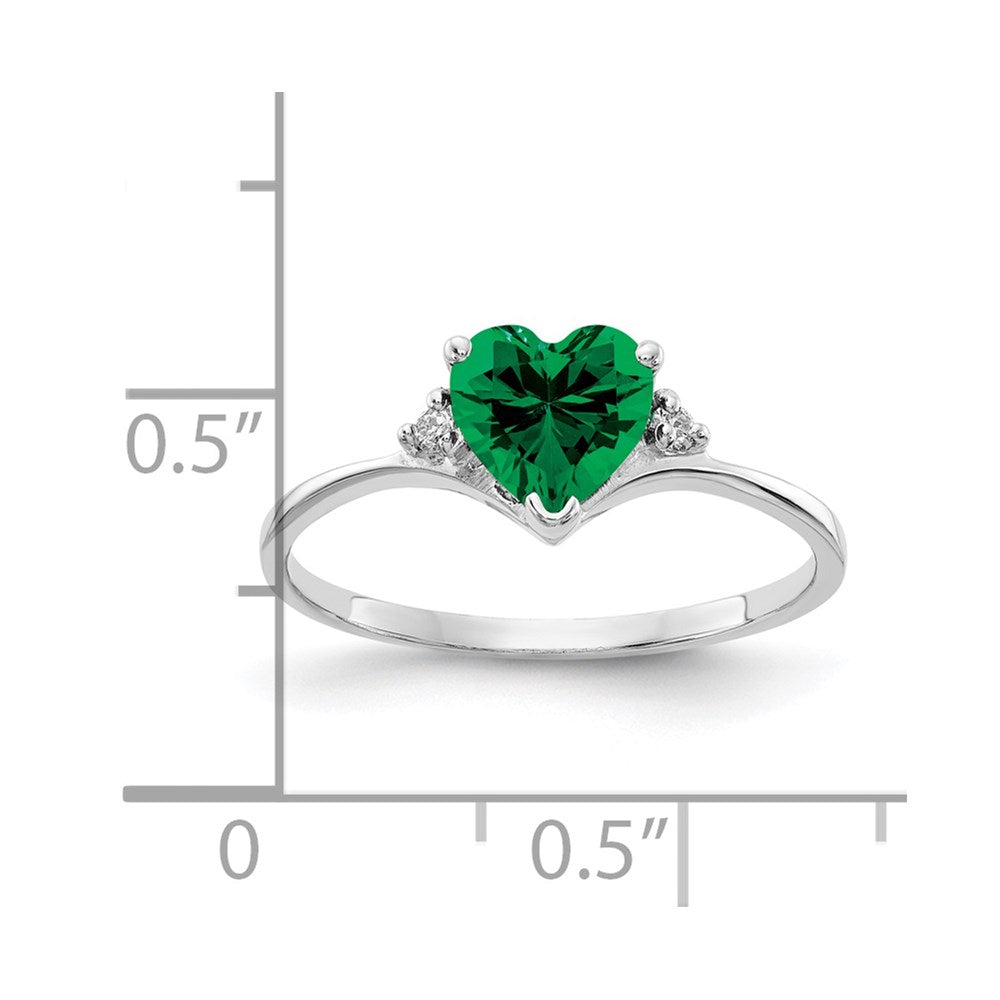 14k White Gold Heart Gemstone & Diamond rings