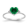 14k White Gold Heart Gemstone & Diamond rings