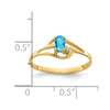 14k 5x3mm Oval Blue Topaz and AA Diamond Ring