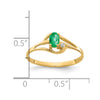 14k 5x3mm Oval Emerald and AA Diamond Ring