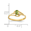 14k 5x3mm Oval Peridot and AA Diamond Ring