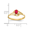 14k 5x3mm Oval Ruby and AA Diamond Ring