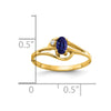 14k 5x3mm Oval Blue Sapphire and VS Diamond Ring