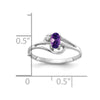 14k White Gold 5x3mm Oval Amethyst and AA Diamond Ring
