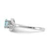 14k White Gold 5x3mm Oval Blue Topaz and AA Diamond Ring