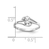 14k White Gold 5x3mm Oval Cubic Zirconia and AA Diamond Ring