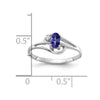 14k White Gold 5x3mm Oval Tanzanite and AA Diamond Ring