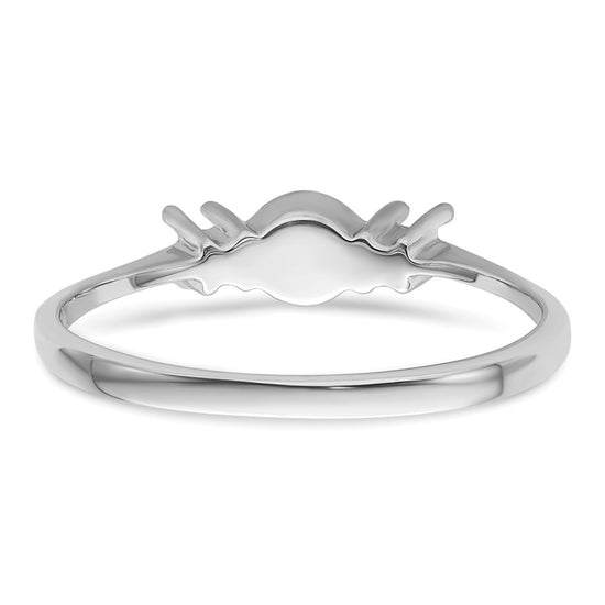 14k White Gold Polished Diamond & Pearl Ring Mounting
