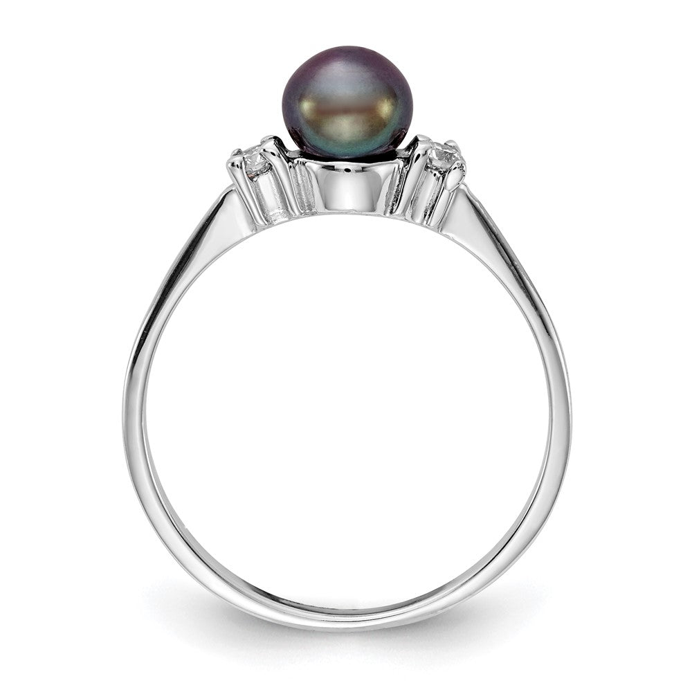 Gold Polished Freshwater Pearl and Diamond Rings