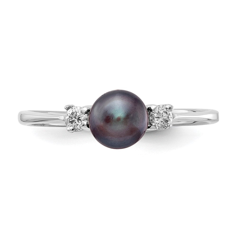 Gold Polished Freshwater Pearl and Diamond Rings