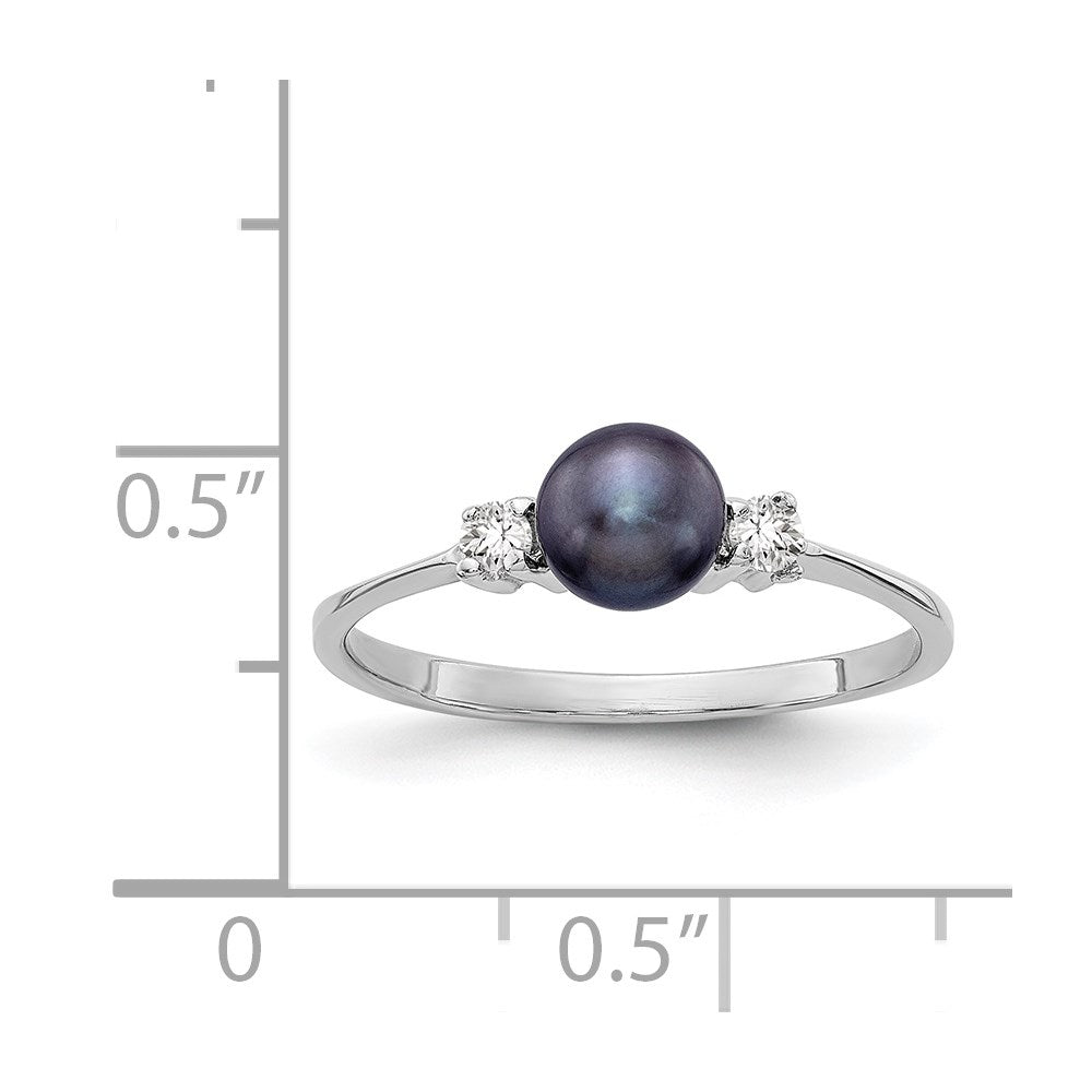 Gold Polished Freshwater Pearl and Diamond Rings
