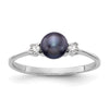 Gold Polished Freshwater Pearl and Diamond Rings