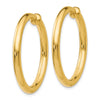 14k 3x25mm Polished Tube Hoop Non-pierced Earrings