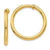 14k 3x25mm Polished Tube Hoop Non-pierced Earrings
