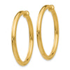 14k 3x30mm Polished Tube Hoop Non-pierced Earrings