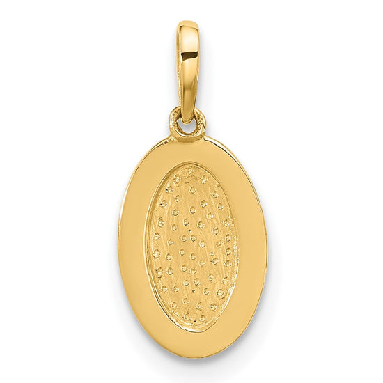 14K Plain with Rope Edge Engravable Oval 11.4x7.8mm Charm