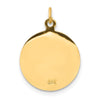 14k Polished and Satin Solid Sacred Heart of Jesus Medal Round Charm