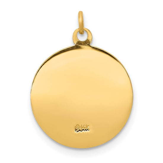 14k Polished and Satin Solid Saint Anne Medal Charm