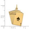14k Enameled Royal Flush Playing Cards Charm