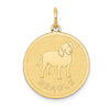 14k BEAGLE 20mm Engravable Disc Dog Charm