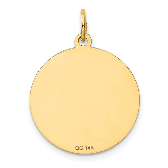 14k DACHSHUND 20mm Engravable Disc Dog Charm
