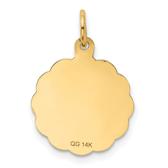 14k I LOVE YOU MORE THAN YESTERDAY LESS THAN TOMORROW Engravable Charm