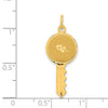 14K Polished and Satin Hearts Flat Key Charm